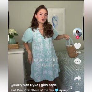 Crown & Ivy Light Blue Floral Mini Dress